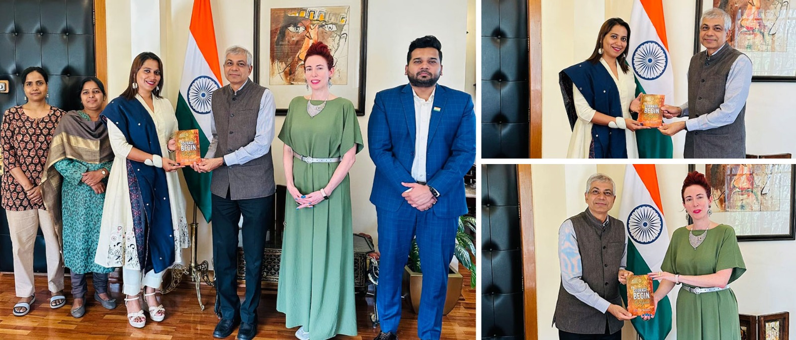 &nbsp;Embassy Officials in a Meeting with Ms. Sadia Salam and Ms. Joly Davon Saraf, contributors to The Courage to Begin Again a Compelling Anthology of Stories on the Strength of Women who Rebuilt their Lives in Mexico