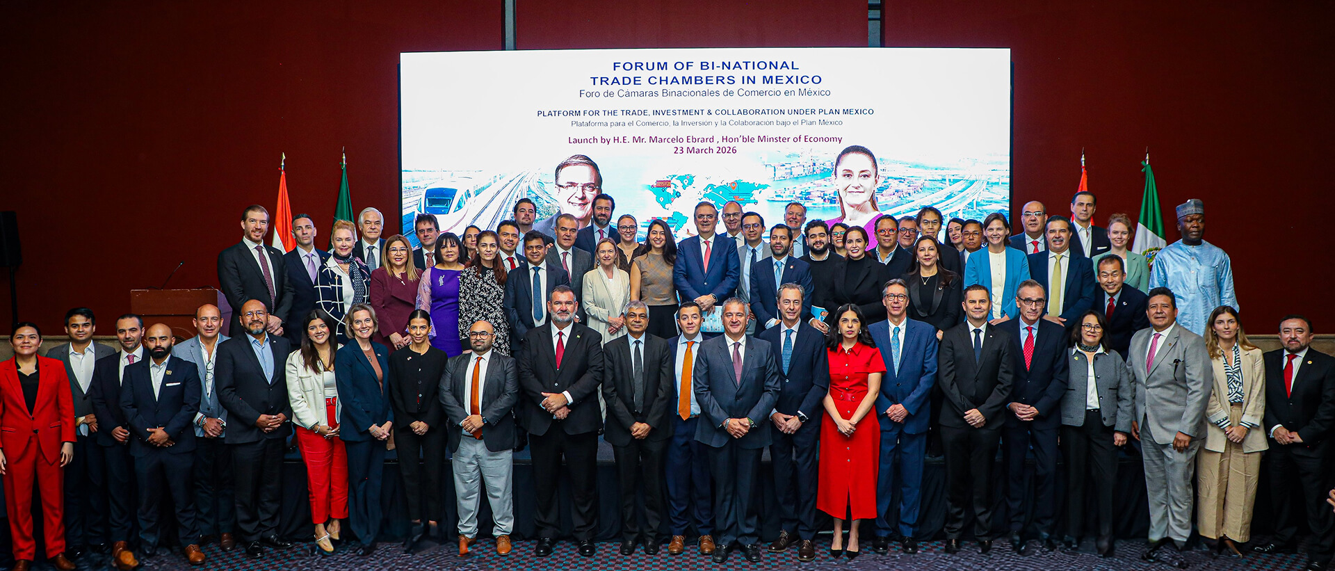 Launch of the Forum of Bi-National Trade Chambers in Mexico, an initiative conceptualized by our Ambassador. The event was graced by H.E. Mr. Marcelo Ebrard, Hon’ble Secretary of Economy, Government of Mexico 23.03.2026
