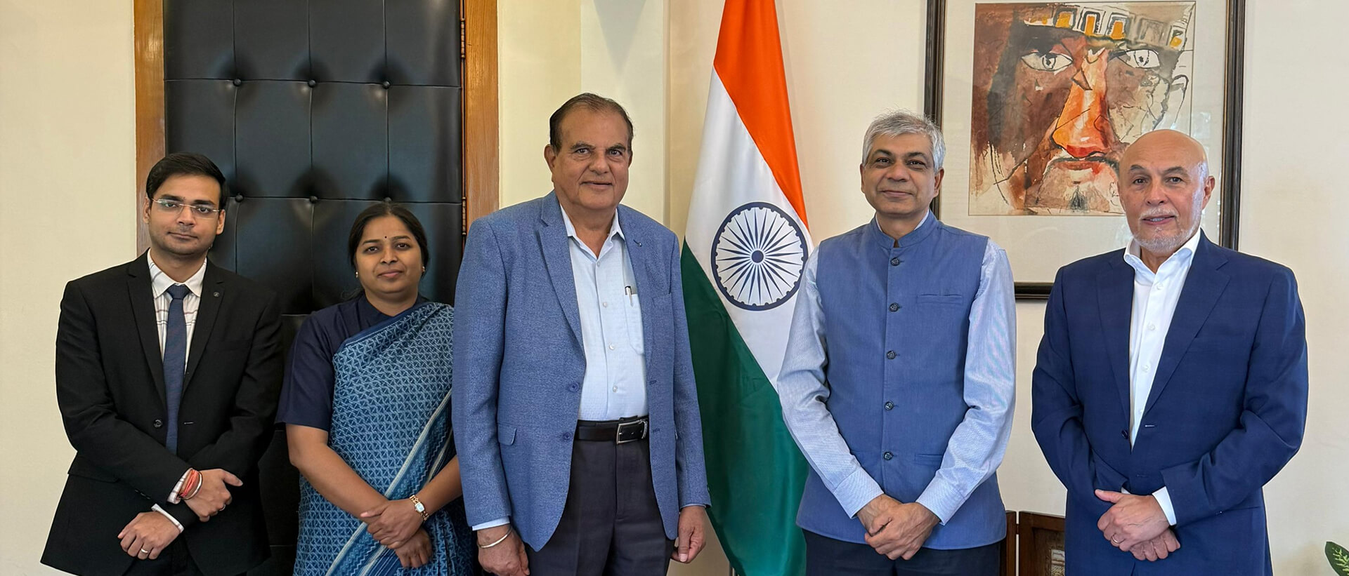 Ambassador and DCM met Mr. Ravi Nangia of Harmony Organics Ltd. and Mr. José Arias of AZ Fine Chemicals S.A. de C.V. to discuss expansion and collaboration, enhancing India–Mexico trade ties in the chemicals sector 16 April 2026