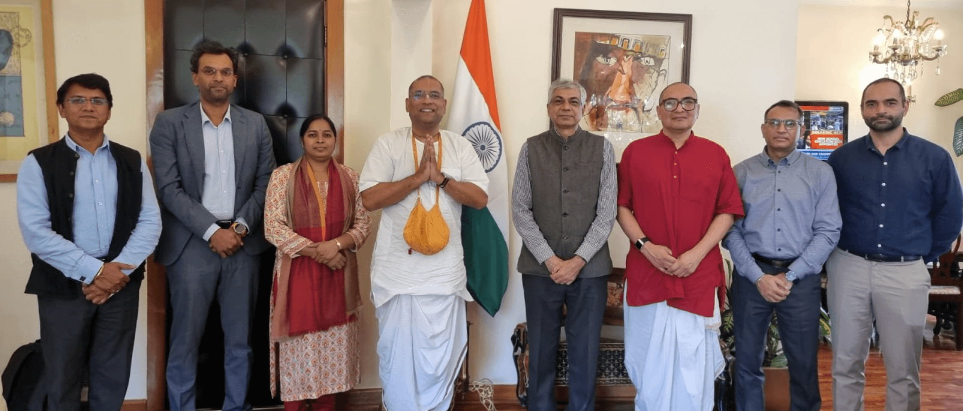Met Mr. Shuka Priya Das, spiritual teacher, counsellor and author associated with ISKCON. The interaction focused on India's philosophical and spiritual traditions and India–Mexico cultural dialogue 23 July 2026