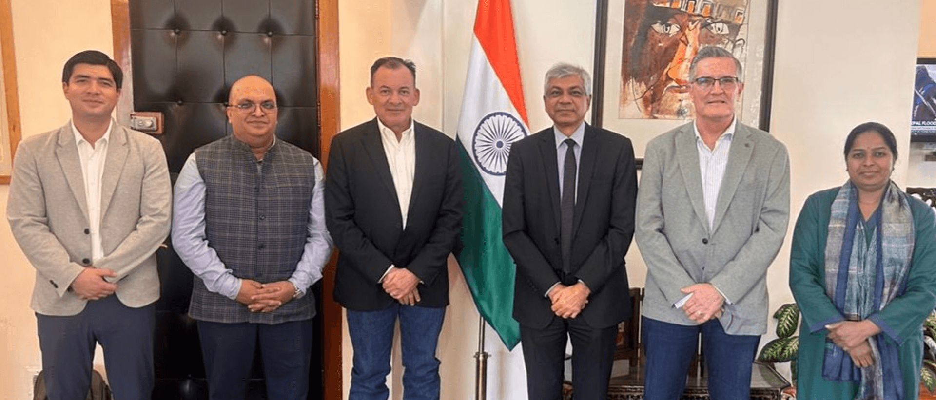 Met Mr. Oscar Rodolfo Muller Alatorre and Mr. Luis Sánchez of NavaFuturo; Mr. Neeraj Logani of B2R; and Mr. Aldo Valdés of FOMEC Laguna, to discuss India–Mexico cooperation in skill development, digital services and inclusive employment 27 August 2026