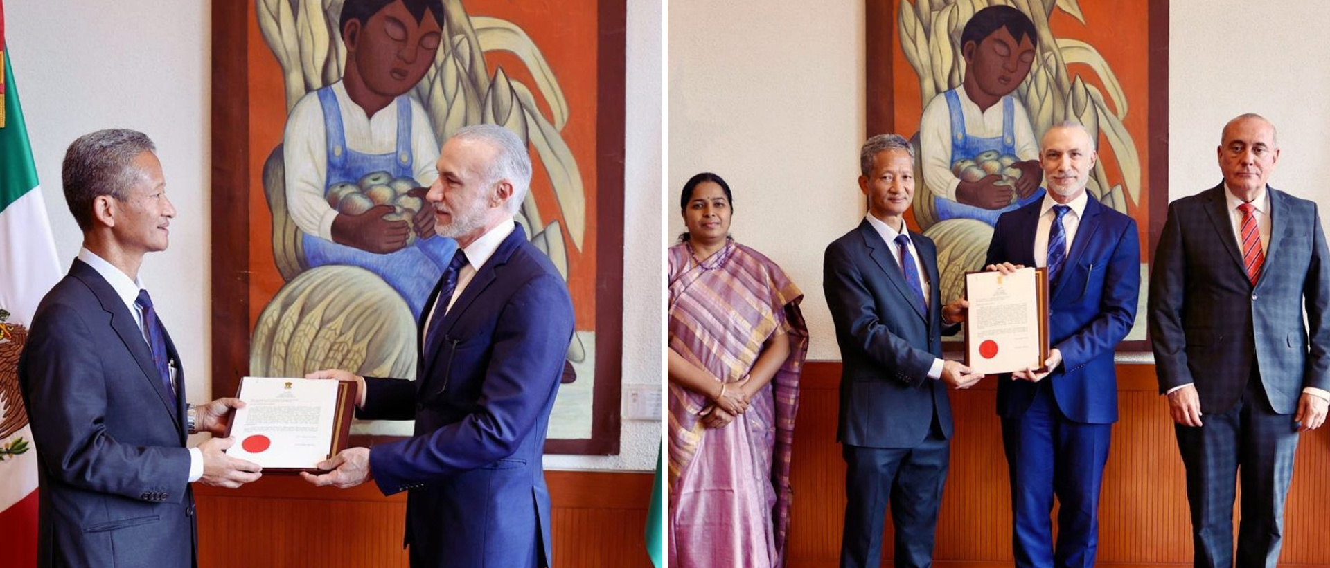 The Embassy of India welcomes H.E. Ambassador Shri Ngulkham Jathom Gangte’s presentation of copies of his Letters of Credence to H.E. Mr. Jonathan Chait, Chief of Protocol, Ministry of Foreign Affairs of Mexico, in the presence of Mr. Francisco de Paula Castro, Director for India, Asia-Pacific Division, marking a new chapter in India–Mexico relations 15 October 2026