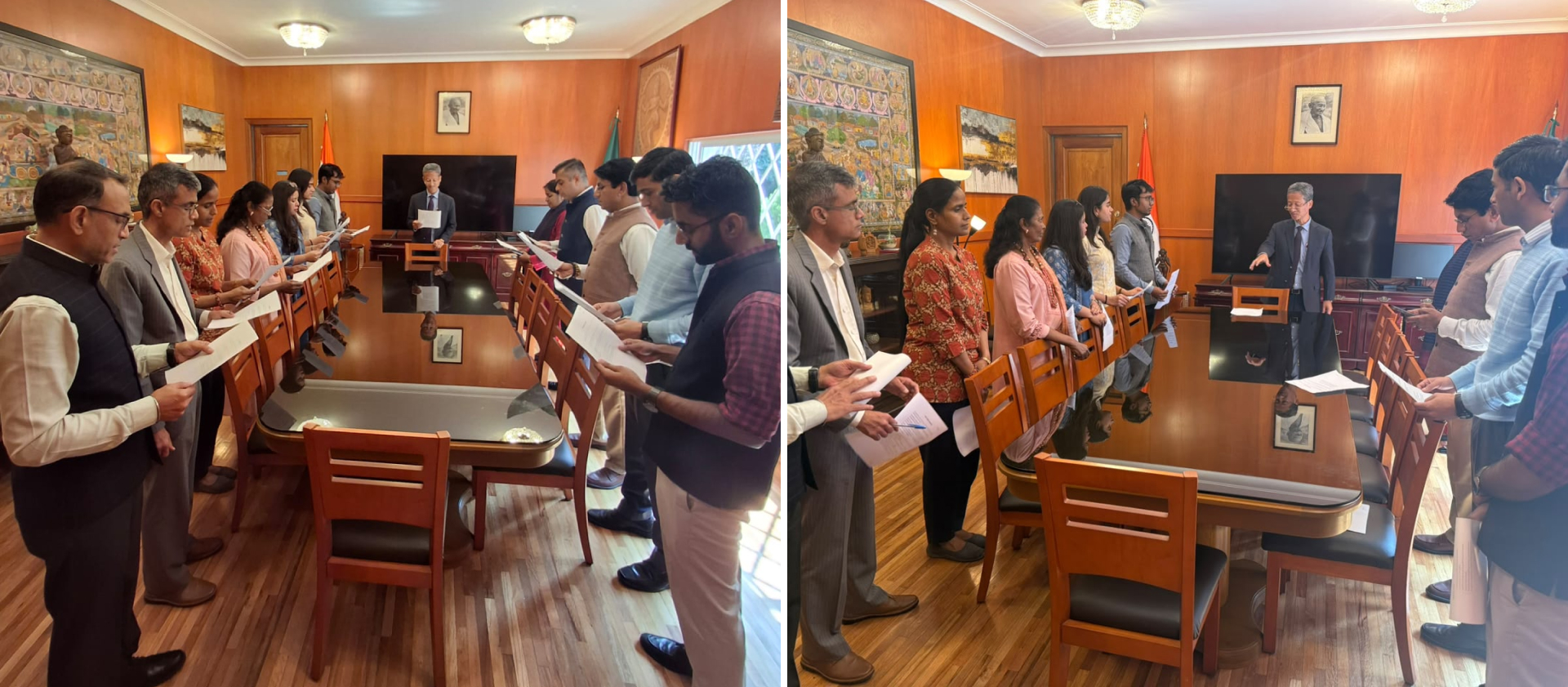 Ambassador Shri N.J. Gangte administered the Integrity Pledge to officials of the Embassy of India during Vigilance Awareness Week 28.10.2026